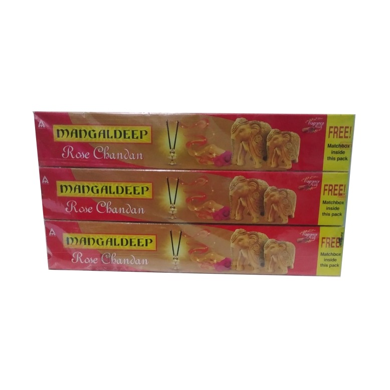 Mangaldeep Rose  Chandan Agarbattis Rs. 10 | (Pack of 12pc)
